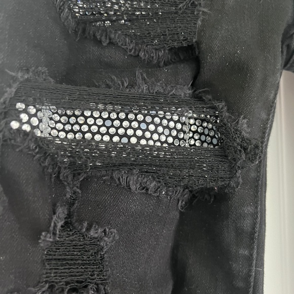 $2590 Rare Authentic Amiri Crystals with Ripped Details Skinny Jeans - Picture 6 of 13